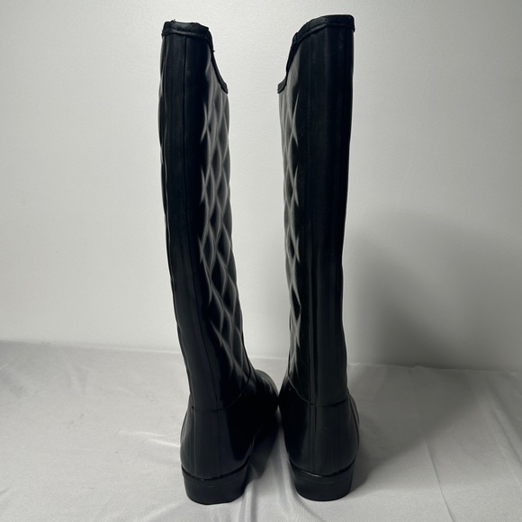 Hunter Quilted Rubber Tall Rain Boots Black Women’s Size 6 Waterproof - Picture 6 of 12
